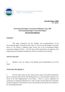 Environment / Impact assessment / Environmental impact assessment / Sustainable development / Kai Tak Airport / Kowloon Bay / Kwun Tong / Kai Tak Nullah / Hong Kong / Victoria Harbour / Kowloon City District