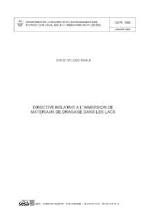 DEPARTEMENT DE LA SECURITE ET DE L’ENVIRONNEMENT (DSE)   SERVICE DES EAUX, SOLS ET ASSAINISSEMENT (SESA)  DCPE 1000  JANVIER 2005 