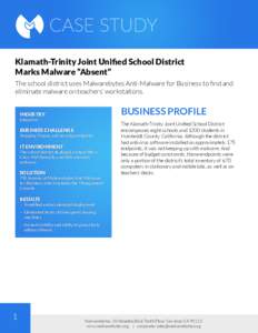 Klamath-Trinity Joint Unified School District Marks Malware “Absent”