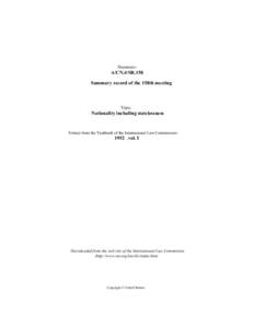 Law / Statelessness / International law / International Law Commission / Manley Ottmer Hudson / Jus soli / Naturalization / Georges Scelle / Nationality law / Nationality / Human migration