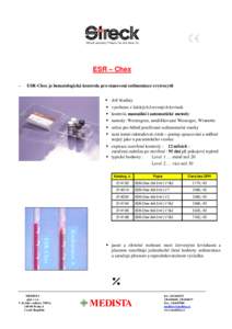 ESR – Chex – ESR-Chex je hematologická kontrola pro stanovení sedimentace erytrocytů  
