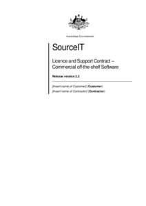 SourceIT COTS Licence and Support Contract V2.1