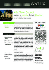Alès Town Council selects Wallix AdminBastion to control external providers Alès Town Council  Context