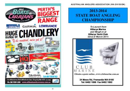 AUSTRALIAN ANGLERS ASSOCIATION (WA DIVISIONSTATE BOAT ANGLING CHAMPIONSHIP To Launch from