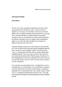 [Manuscript - please do not cite]  THE USELESS WITHIN johan redström  The word ‘useless’ tells us0something is lacking. But precisely what is it that is