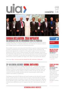 08 e-newsletter 14 DURBAN DECLARATION: 2050 IMPERATIVE  Follow us