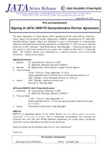 Microsoft Word[removed]Pre Announcement of JATA & UNWTO MOU Signing.doc