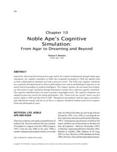 246  Chapter 10 Noble Ape’s Cognitive Simulation: