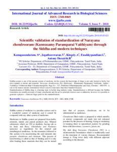 Int. J. Adv. Res. Biol. Sci): International Journal of Advanced Research in Biological Sciences ISSN: www.ijarbs.com