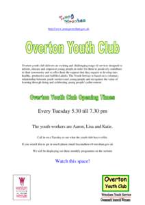 Overton Youth Club webpage pro forma2