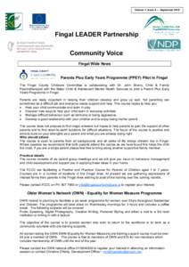 Volume 1: Issue 9 — September[removed]Fingal LEADER Partnership Community Voice Fingal Wide News
