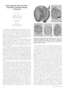 \% I  Palynomorphs from the Sirius Formation, Dominion Range, Antarctica R.A. AsKIN