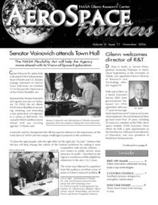 NOVEMBER[removed]Volume 6 Senator Voinovich attends Town Hall The NASA Flexibility Act will help the Agency