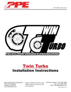 TWIN TURBO Installation Guide  Twin Turbo Installation Instructions