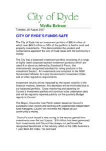 Microsoft Word - CITY OF RYDE'S FUNDS SAFE.doc