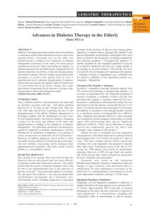 GERIATRIC THERAPEUTICS Editors: Michael Woodward, Head, Aged and Residential Care Services, Stephen Campbell, Consultant Geriatrician, Rohan Elliott, Clinical Pharmacist, Graeme Vernon, Drug Information Pharmacist, Franc