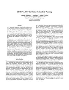 LRTDP vs. UCT for Online Probabilistic Planning Andrey Kolobov Mausam  Daniel S. Weld