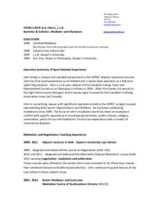 Alternative dispute resolution / Allan Stitt / Dispute resolution / Mediation / Canadian Yachting Association