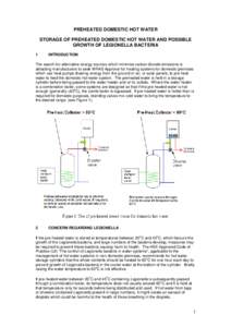 PREHEATED DOMESTIC HOT WATER STORAGE OF PREHEATED DOMESTIC HOT WATER AND POSSIBLE GROWTH OF LEGIONELLA BACTERIA 1  INTRODUCTION