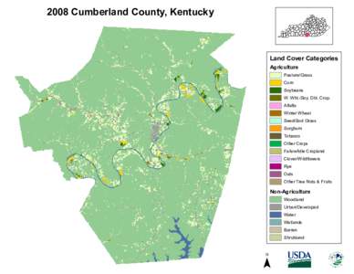 2008 Cumberland County, Kentucky  Land Cover Categories Agriculture  Pasture/Grass