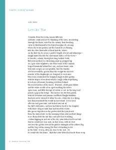 POETRY CONTEST WINNER  Jude Nutter Love like That Cannula, from the Latin, means little reed,