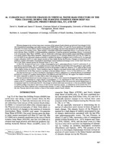 Environmental isotopes / Geochemistry / Physical oceanography / Chemical oceanography / Antarctic Intermediate Water / North Atlantic Deep Water / Foraminifera / Δ18O / Antarctic Bottom Water / Chemistry / Water masses / Oceanography