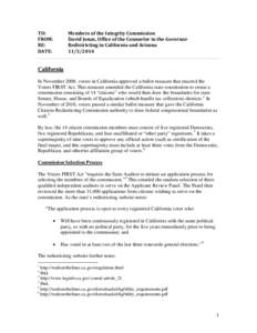 Citizens Redistricting Commission / United States / Politics / Jan Brewer / Voting Rights Act / Redistricting in Arizona / California Proposition 11 / Politics of the United States / Politics of California / Redistricting