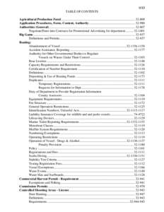 8/13 TABLE OF CONTENTS Agricultural Production Fund ............................................................................................ [removed]Application Procedures, Form, Content, Authority ...................