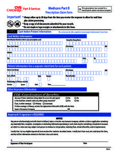 CVS Caremark Medicare Part D Prescription Claim Form