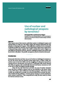 Use of nuclear and radiological weapons by terrorists?