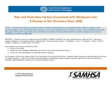 Microsoft Word - Risk and Protective Factors Associated with Marijuana Use