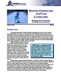 Deicing Compounds and Utah Landscapes