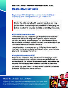 Your Child’s Health Care and the Affordable Care Act (ACA) - Habilitative Services