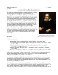 Spaceflight / Blind people / Galileo Galilei / Galileo affair / Letter to the Grand Duchess Christina / Dialogue Concerning the Two Chief World Systems / Galileo / The Assayer / Io / Horse racing / Science / Astronomers