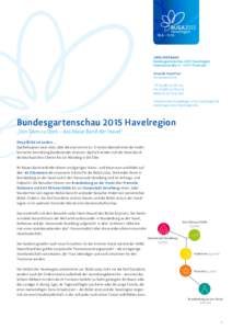 18.4. –ZWECKVERBAND Bundesgartenschau 2015 Havelregion Fabrikenstraße 11 – 14727 Premnitz Amanda Hasenfusz