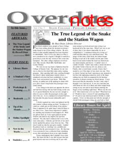Overdue notes In this issue... Vol. 2 No. 7