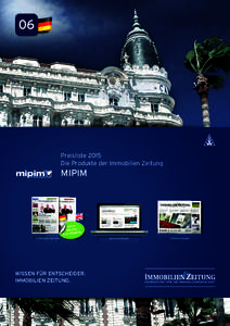 06  Preisliste 2015 Die Produkte der Immobilien Zeitung  MIPIM