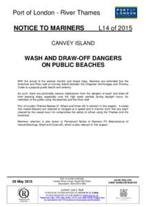 Port of London - River Thames NOTICE TO MARINERS L14 ofCANVEY ISLAND