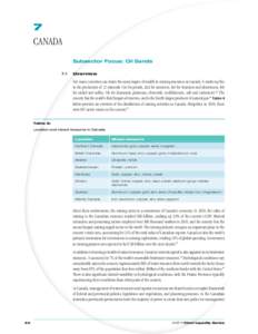 7  CANADA Subs bs sector Focus: Oil Sands