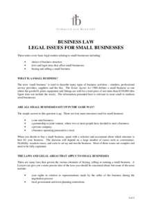 Microsoft Word - Business Law Legal Issues for Small Businesses.doc