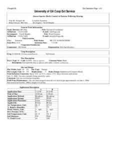 (Forage5-06)  University of GA Coop Ext Service Site Description Page 1 of 4