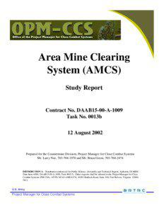 Area Mine Clearing System (AMCS) Study Report