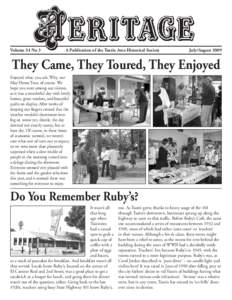 Volume 34 No 3	  A Publication of the Tustin Area Historical Society July/August 2009