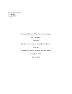 Semiannual Monetary Policy Report to the Congress