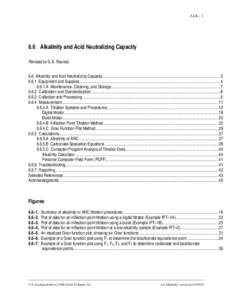 ALK – [removed]Alkalinity and Acid Neutralizing Capacity Revised by S.A. Rounds 6.6 Alkalinity and Acid Neutralizing Capacity ..............................................................................................