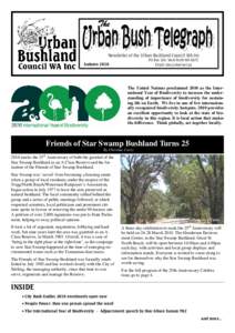 Newsletter of the Urban Bushland Council WA Inc PO Box 326, West Perth WA 6872 Email: [removed] Autumn 2010