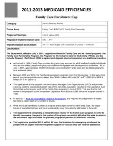 Family Care Enrollment Cap