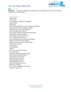 Quality / Evaluation / Evaluation methods / Lean Six Sigma / DMAIC / Value stream mapping / Six Sigma / Lean consumption / Lean / Business / Management / Process management