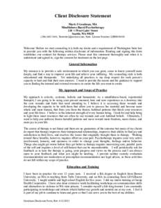 Psychiatry / Health / Mental health professionals / Relationship counseling / Confidentiality / Family therapy / Play therapy / Solution focused brief therapy / Duty to warn / Clinical psychology / Psychotherapy / Mental health