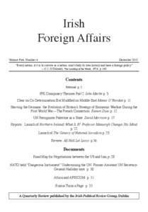 Irish Foreign Affairs Volume Five, Number 4